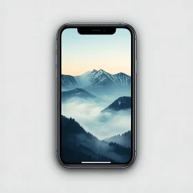 Foggy Mountain Landscape Display