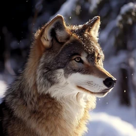 Snowy Wolf Portrait