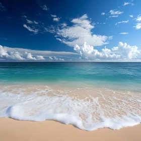 Seascape with Turquoise Water and Clouds