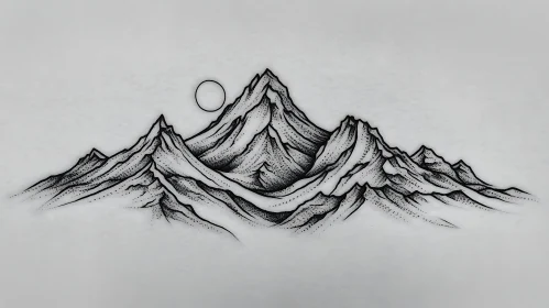 Monochrome Mountain Landscape Art