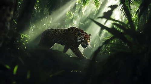 Stealthy Jaguar in Lush Jungle