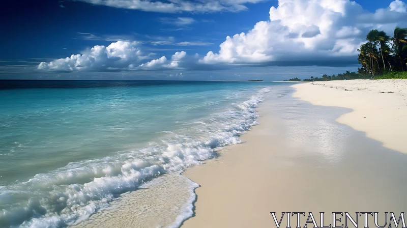 AI ART Tropical Beach Paradise with White Sand