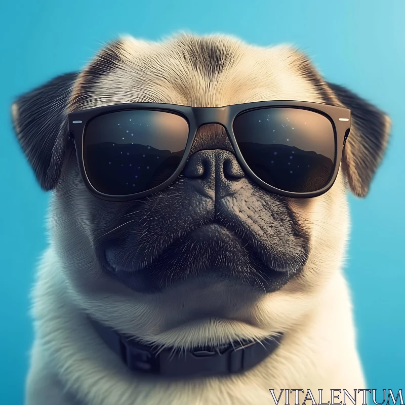 Cool Pug with Sunglasses AI Image