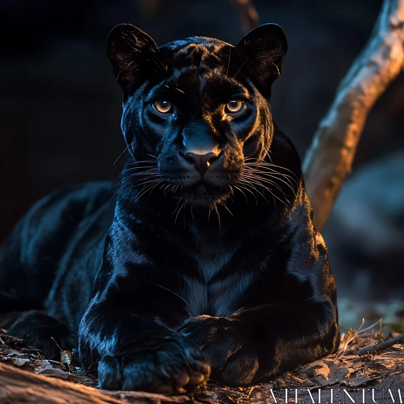 Panther in Shadows AI Image