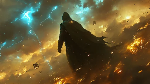 Mystic Figure in Electrical Storm