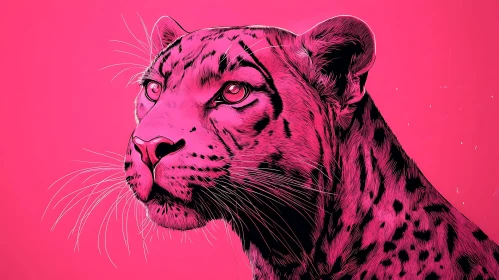 Leopard in Pink - Unique Feline Artwork