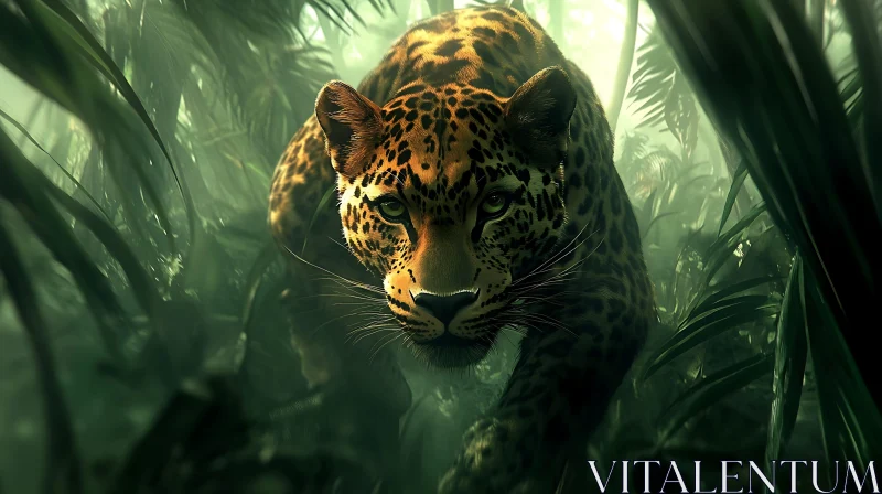 Stealthy Jaguar in the Jungle AI Image