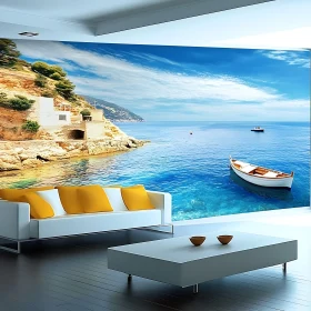 Seascape Interior with Boat View