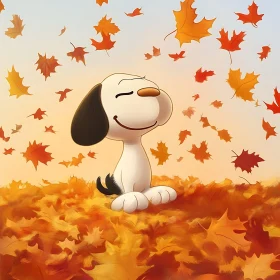 Autumn Bliss with Animated Dog