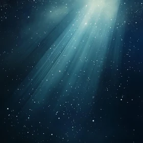Abstract Starry Night with Light Beams