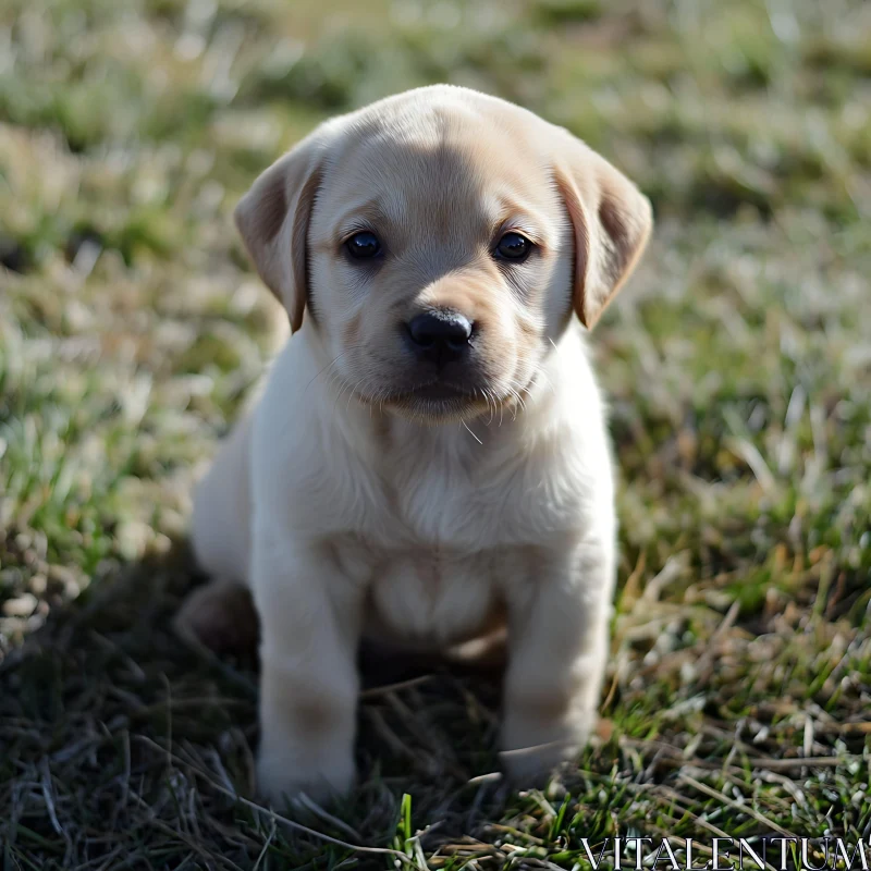 Cute Puppy in Nature - Heartwarming Pet Image AI Image