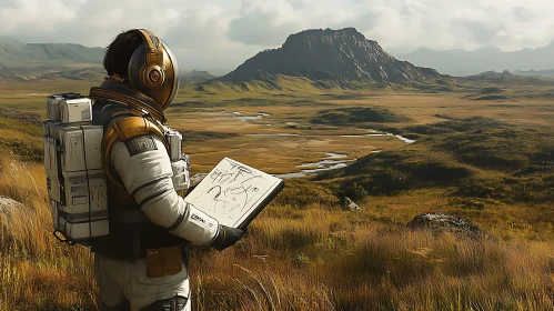 Sketching the Future: Astronaut's Landscape Art