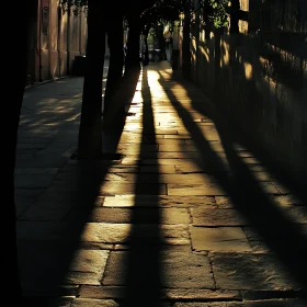 Warm Light on Ancient Street