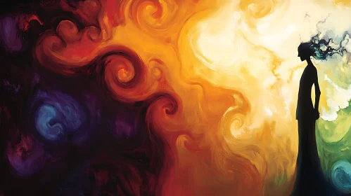 Swirling Emotions: A Silhouette Portrait