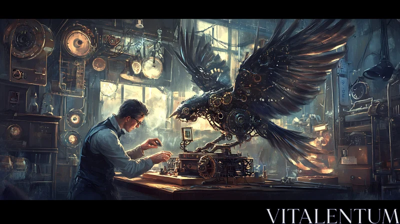 Clockwork Bird Assembly AI Image