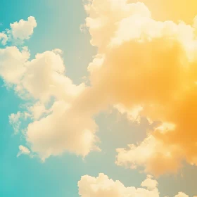 Heavenly Sky with Sunlight and Clouds