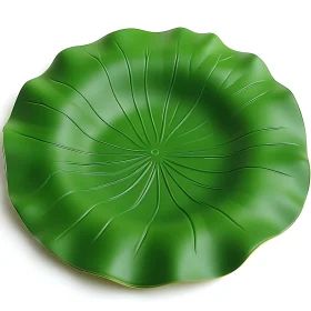 Green Leaf-Design Plate