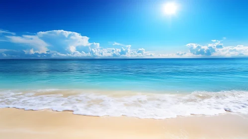 Seascape with Azure Water and White Sand