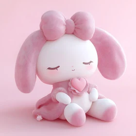 Soft Pink Plush Toy with Bow