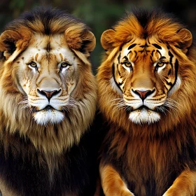 Lion and Tiger Hybrid Portrait