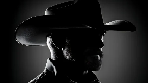 Shadowed Cowboy: A Study in Monochrome