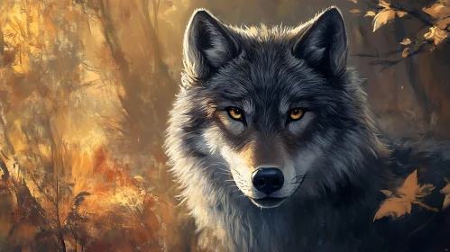 Wolf in Autumnal Hues