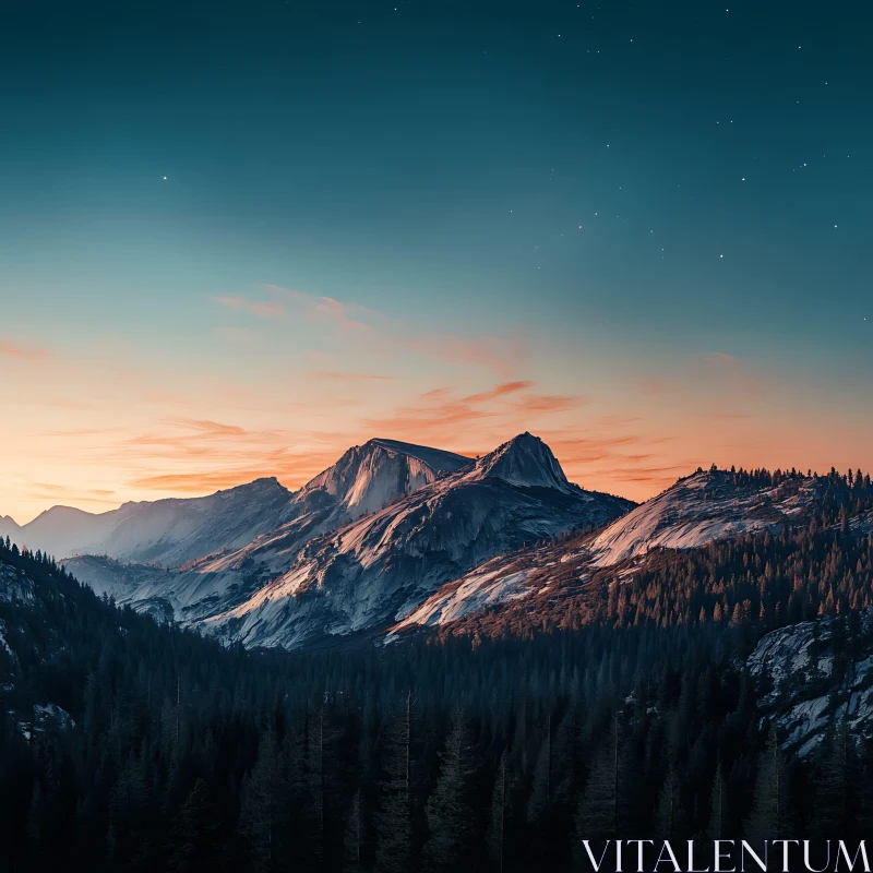 Mountains at Sunset AI Image