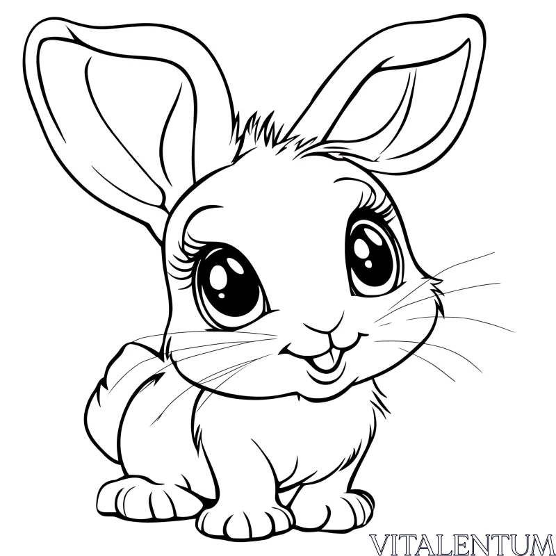 Charming Cartoon Bunny Drawing AI Image