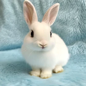 Fluffy White Bunny Portrait