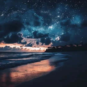 Starry Night Seascape Serenity