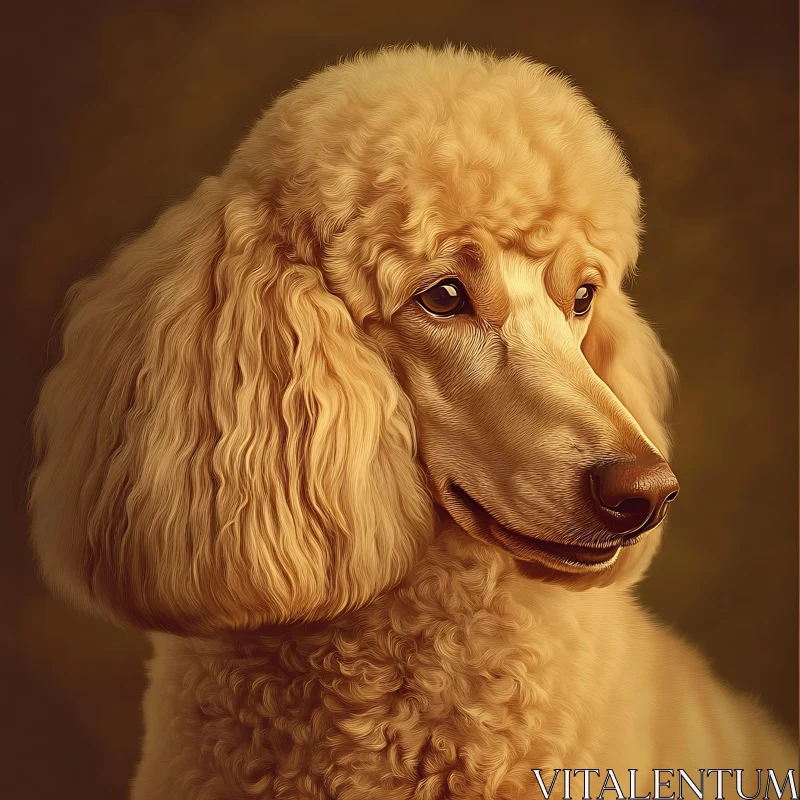 Graceful Golden Poodle in Portrait AI Image