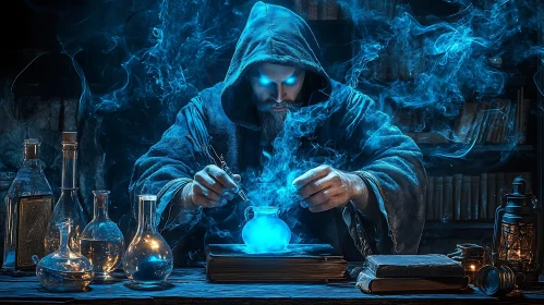 Enchanting Wizardry: A Potion's Glow