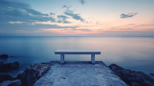 Peaceful Seascape with Bench