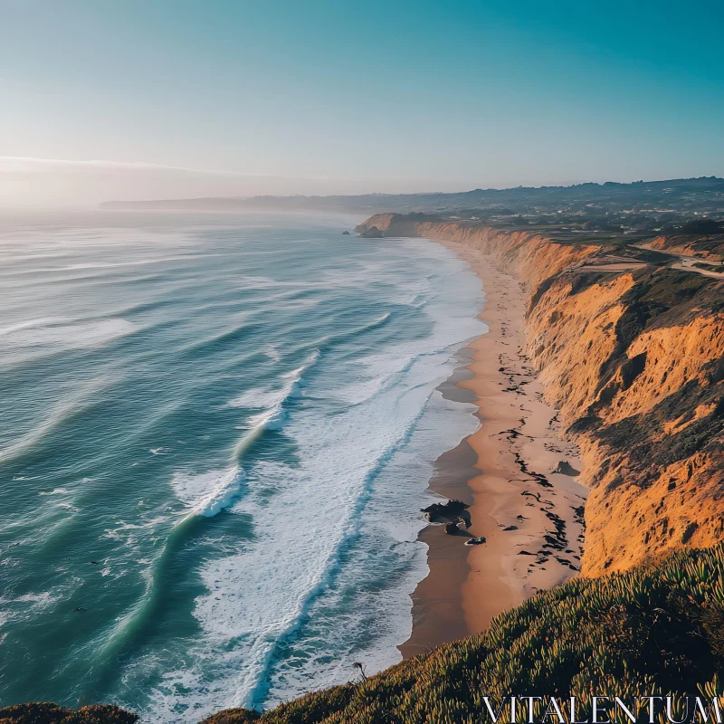 AI ART Seascape with Cliffs and Crashing Waves