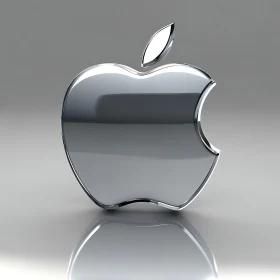 Minimalistic Metallic Apple Design