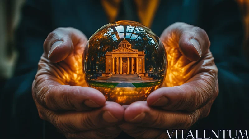 AI ART Architectural Reflection in a Glass Orb