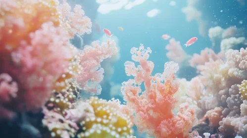 Underwater Coral Garden with Pink Fish