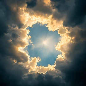 Radiant Sky with Sunlit Clouds