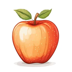 Illustration of a Ripe Red Apple