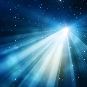 Celestial Radiance Through Blue Expanse