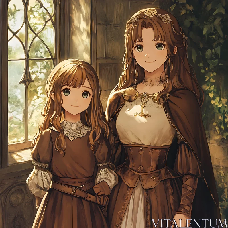 Medieval Anime Family Portrait AI Image