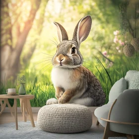 Rabbit in Room - Springtime