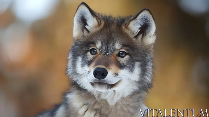 Close-Up of a Young Wolf AI Image