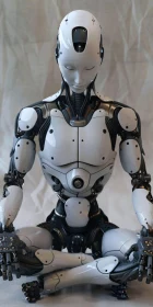 Modern Humanoid Robot in Meditation Pose