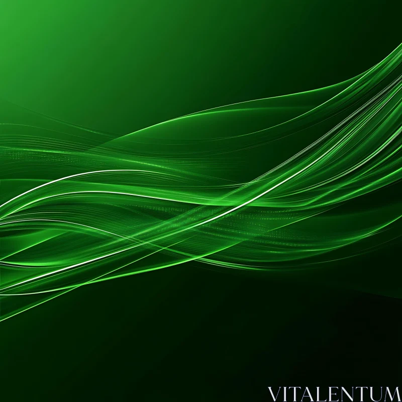 Emerald Flow Abstract Design AI Image