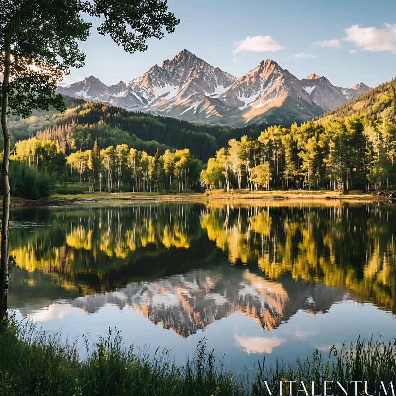 Still Waters Mirror Mountain Majesty AI Image