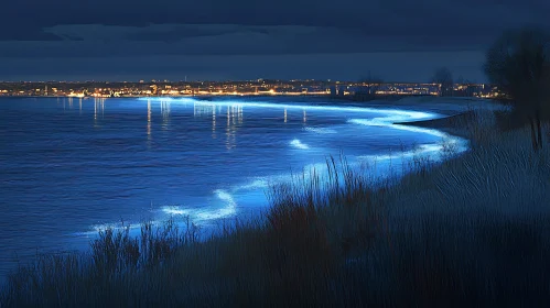 Luminous Waves at Night