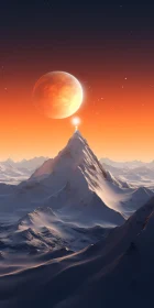 Lunar Peak: A Mountain Landscape