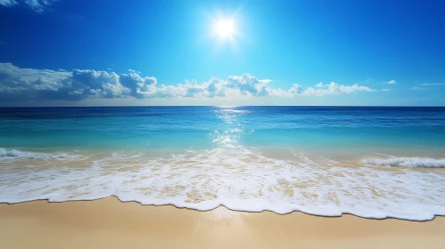 Calm Ocean Waves on Sandy Beach