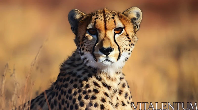 Focused Cheetah in Natural Habitat AI Image